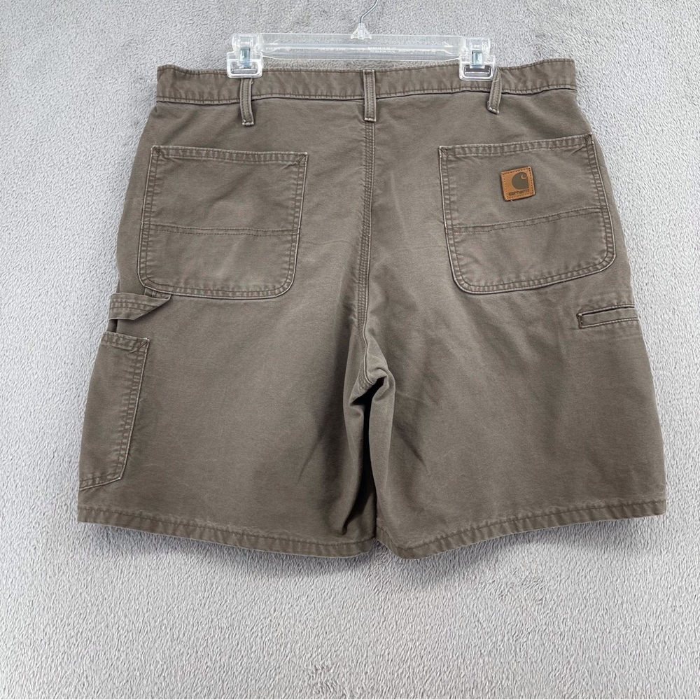 Carhartt Shorts Mens 38 Light Brown Canvas Carpenter Utility Workwear